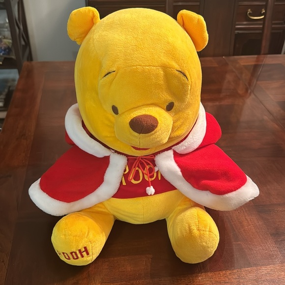 18" Winnie the Pooh Christmas Holiday Coat Cape Plush Toy - Picture 2 of 8
